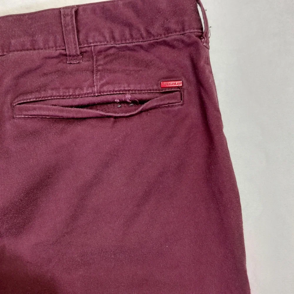 Bullhead Denim Co Mens Skinny Chino Pants Burgundy Maroon W30 L32 Slim Fit